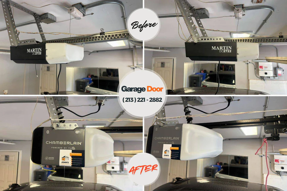 Before and after: garage door repair Evansville, IN